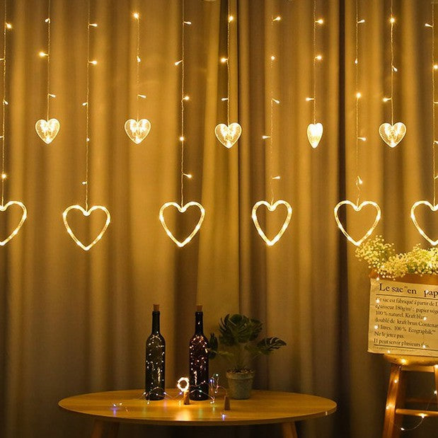 Heart Curtain Lights