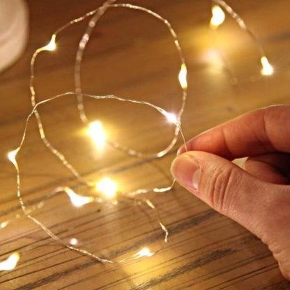 Copper Wire Fairy LED String Lights - 2AA Battery Operated