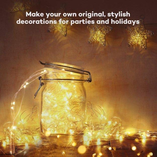 Copper Wire Fairy LED String Lights - 2AA Battery Operated