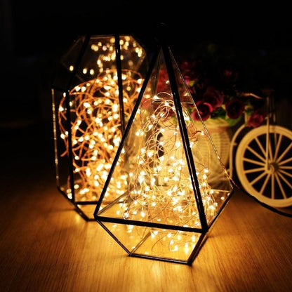 Copper Wire Fairy LED String Lights - 2AA Battery Operated