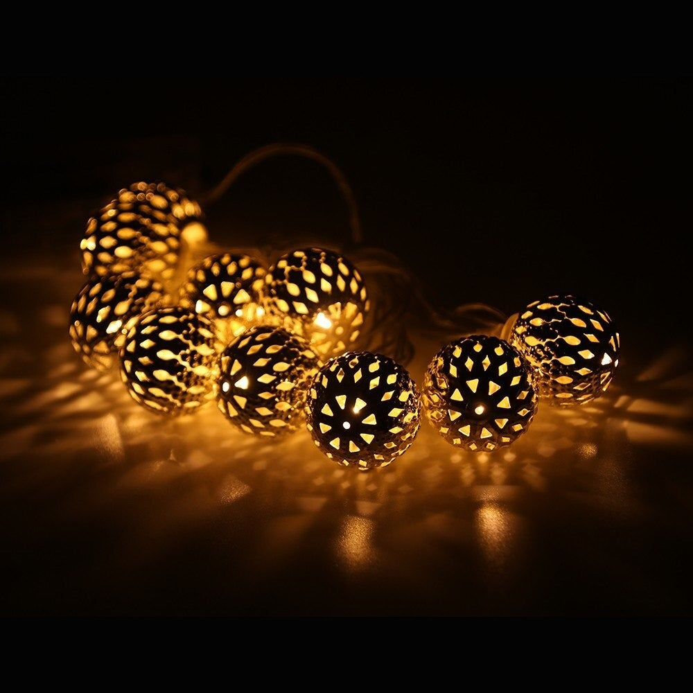 Metal Balls Decorative String Lights - Warm White