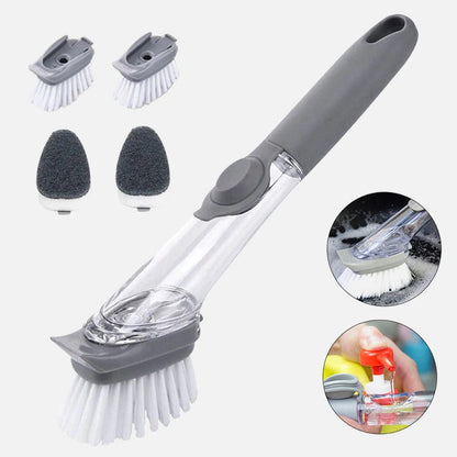 Dish Washing Brush With Liquid Dispenser