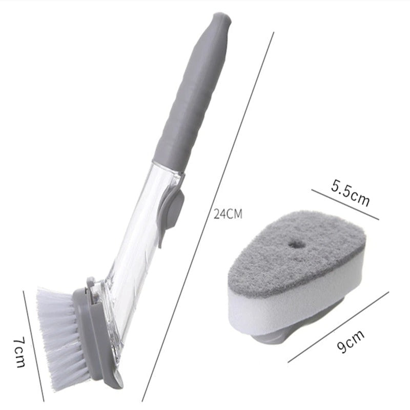 Dish Washing Brush With Liquid Dispenser