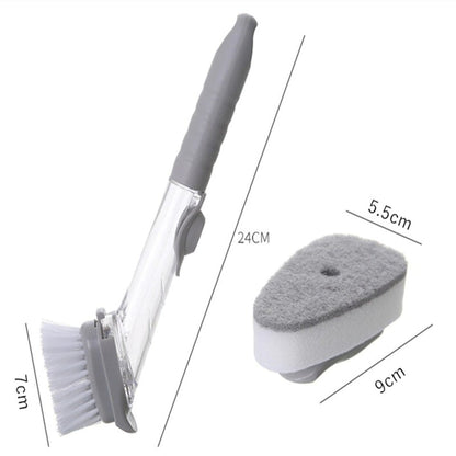 Dish Washing Brush With Liquid Dispenser