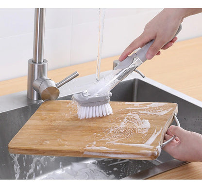 Dish Washing Brush With Liquid Dispenser