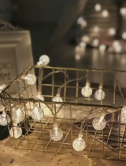 LED Crystal Ball Garland String Lights