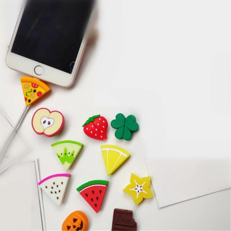 Cute Data Cable Protector Set of 4 -Random Design