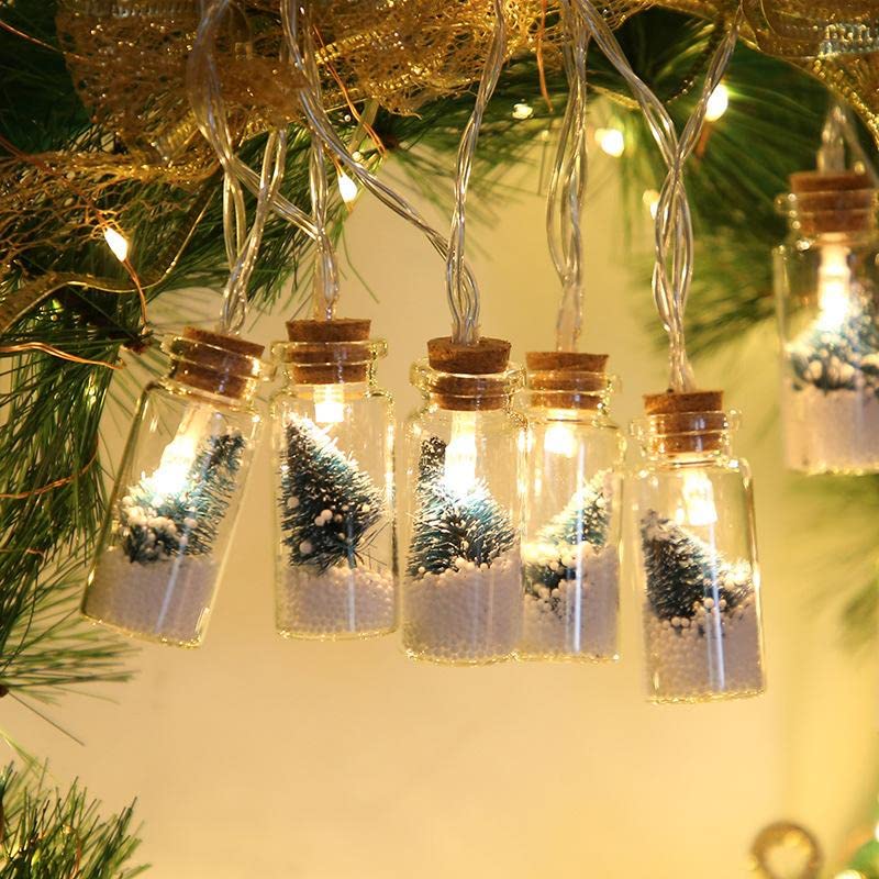 Christmas Snow Bulb String Lights with 10 LED Fairy Bulb Lights Christmas Tree Decorations