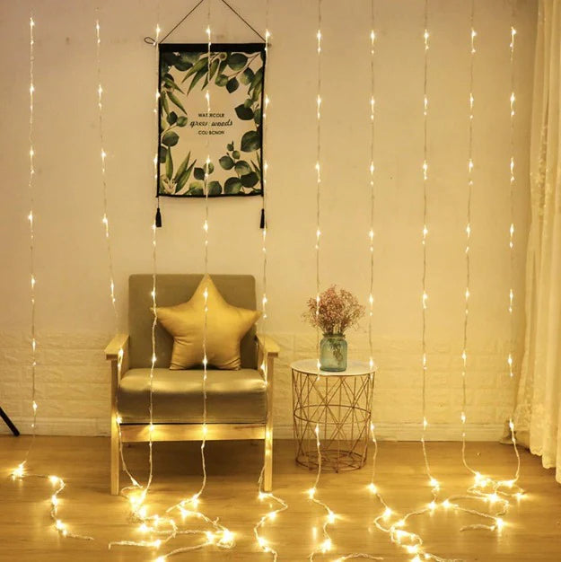 LED Waterfall Curtain Lights | Warm White