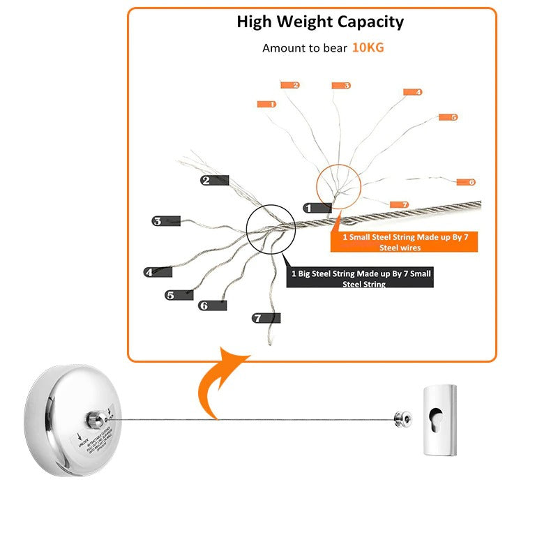 Clothesline Laundry Wall Retractable Dryer Rope