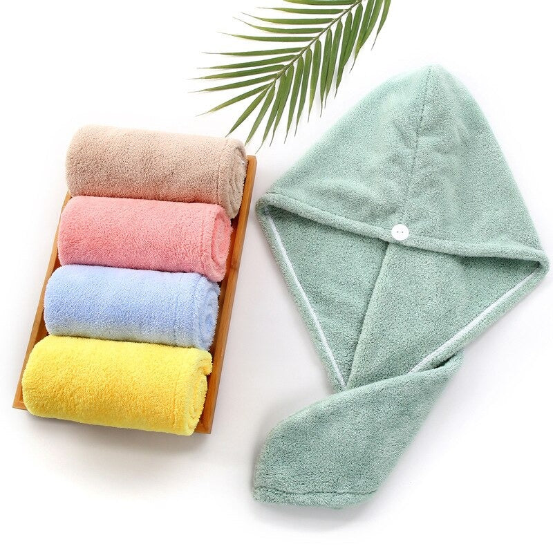 Microfiber Hair Fast Drying Dryer Towel - Set of 4