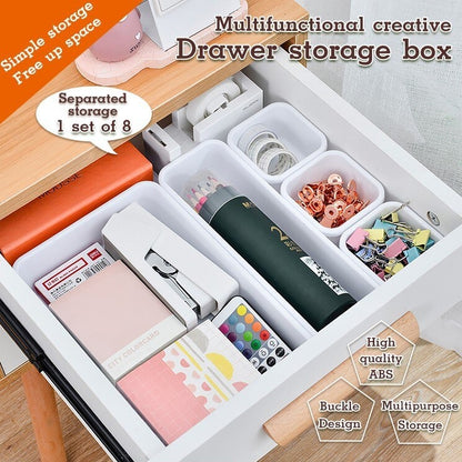 8Pcs/Set Drawer Storage Box Plastic Debris Storage Box