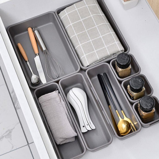 8Pcs/Set Drawer Storage Box Plastic Debris Storage Box