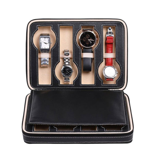 8-Slot Portable Watch Box Travel Case