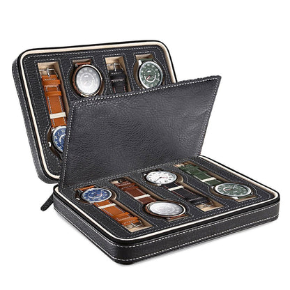 8-Slot Portable Watch Box Travel Case