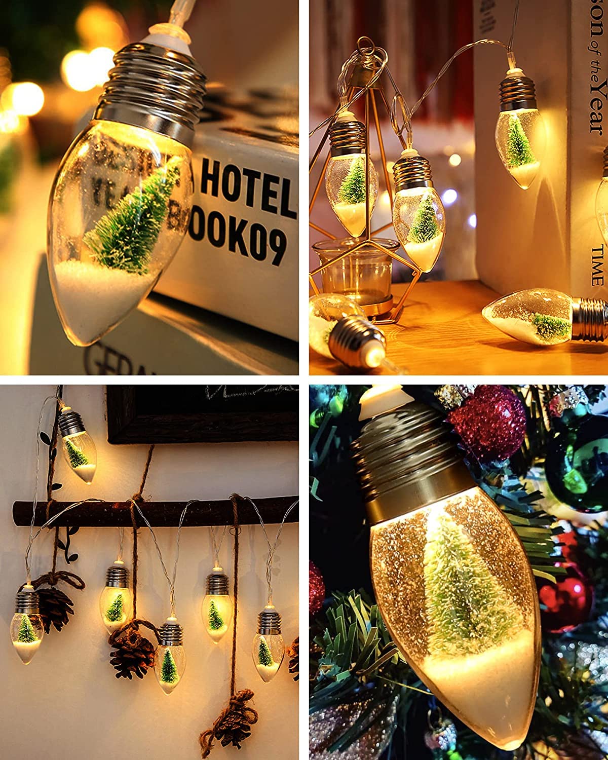 Snow Globe Christmas String Lights