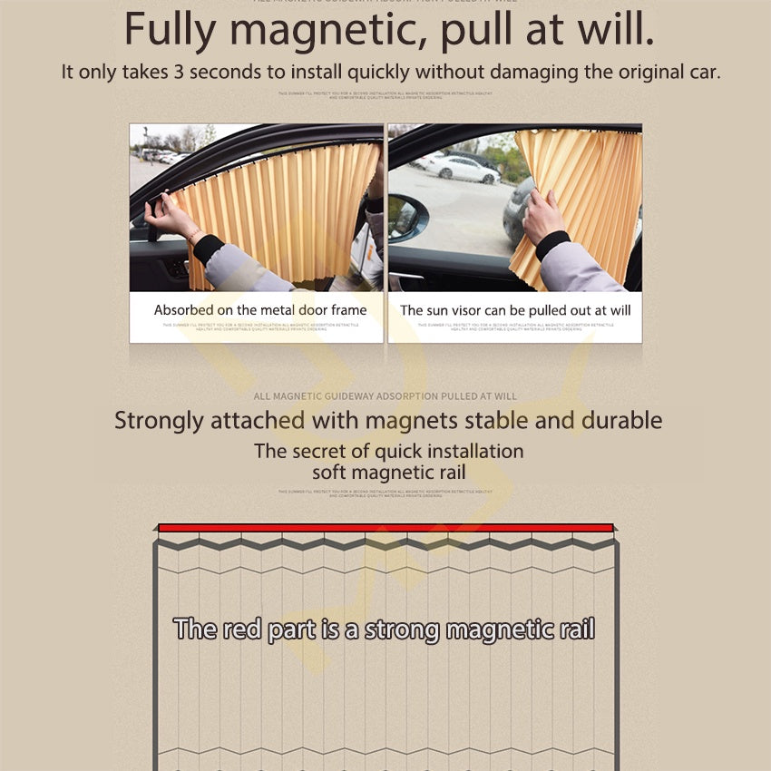 Magnetic Car window Curtains  - Set of 4