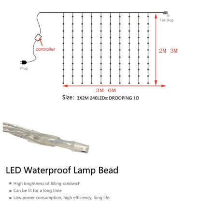 LED Waterfall Curtain Lights | Warm White