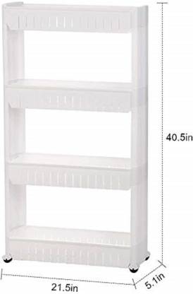 4 Layer Storage Organizer Slim Rack Shelf with Wheels