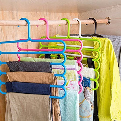 5 layer Clothes Hanger - Set Of 2 - Assorted