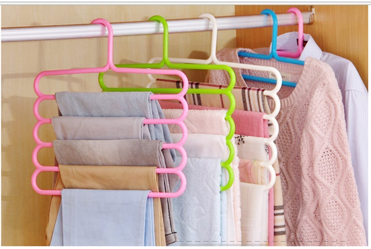 5 layer Clothes Hanger - Set Of 2 - Assorted