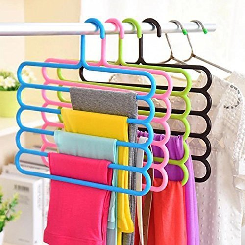 5 layer Clothes Hanger - Set Of 2 - Assorted