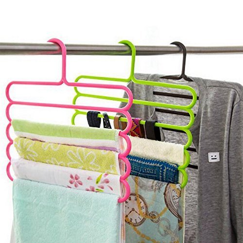 5 layer Clothes Hanger - Set Of 2 - Assorted