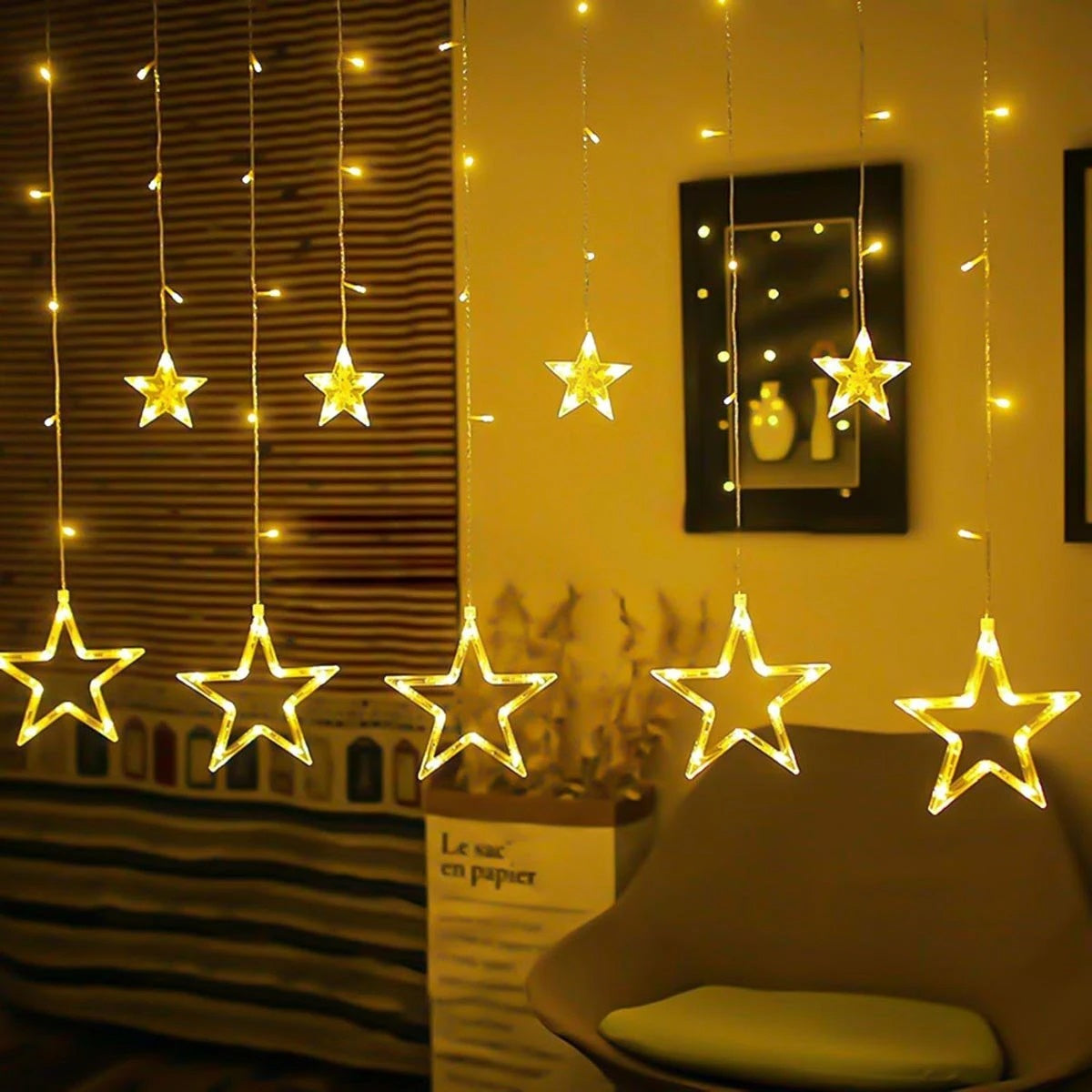 Curtain Light Star 6+6 - Warm White