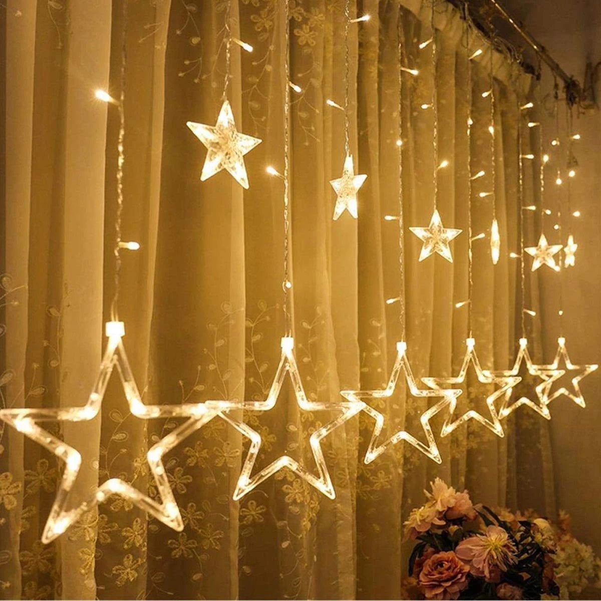 Curtain Light Star 6+6 - Warm White