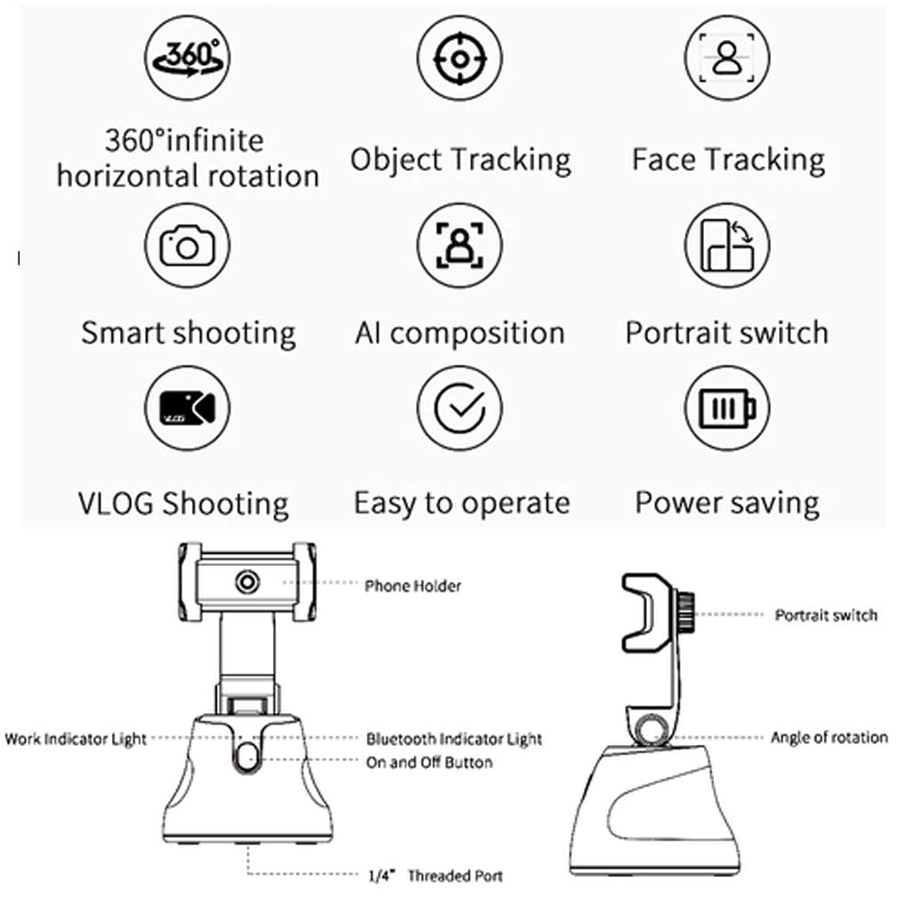 Robot Cameraman 360 Object tracker Holder