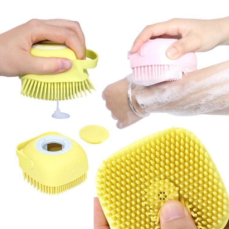 Soft Bath Scrubber And Soap Dispenser