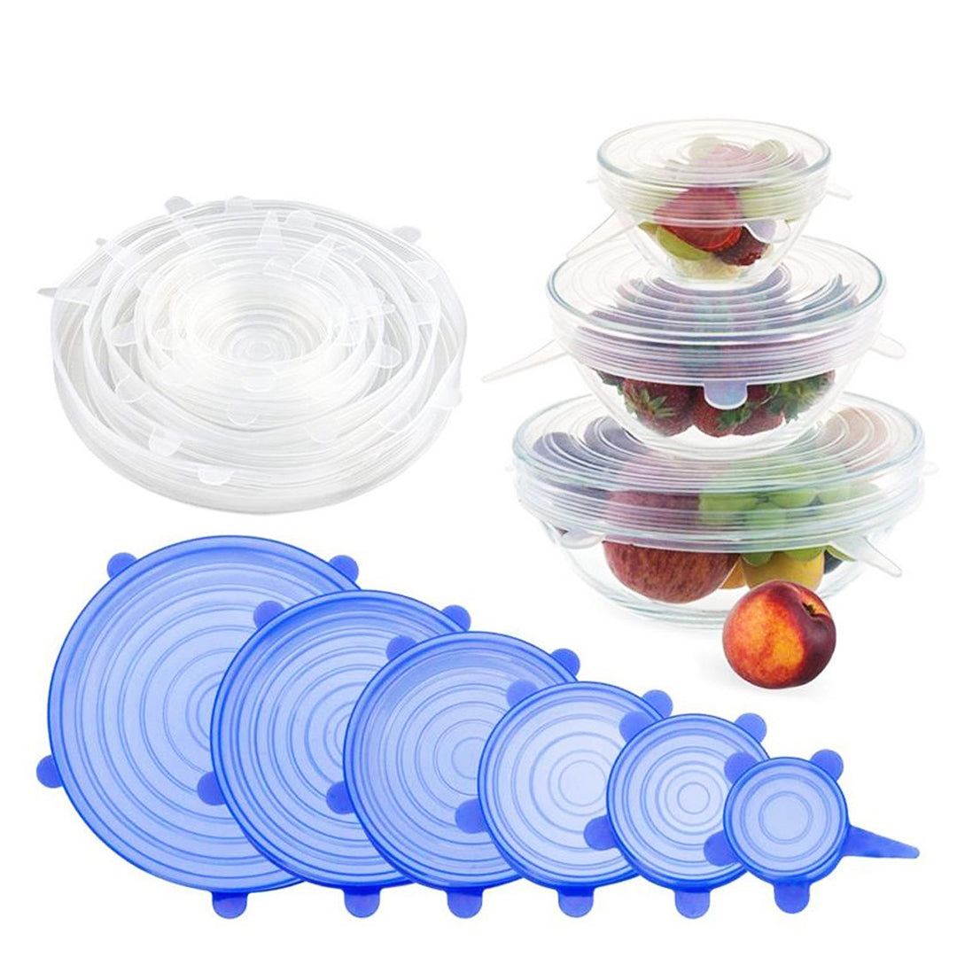 Reusable Silicone Lid Cover - Set Of 6