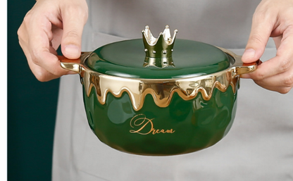 Ceramic Casserole With Crown Lid