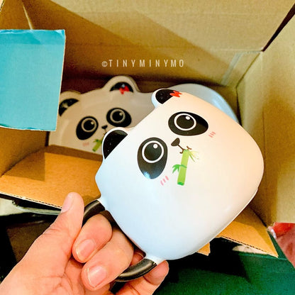 Panda Mug & Saucer With Spoon Set