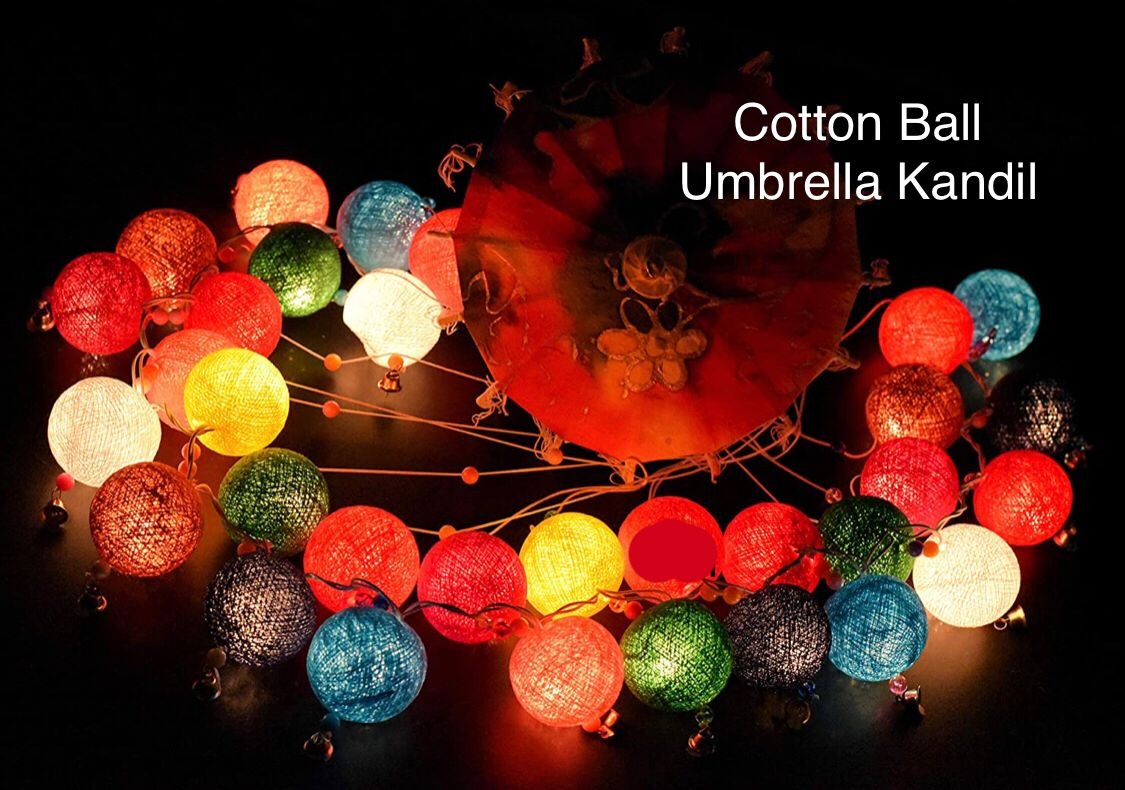 Cotton Ball Umbrella Kandil