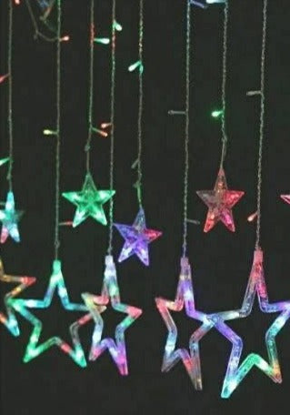 6+ 6  Star Light Curtain Multi Color