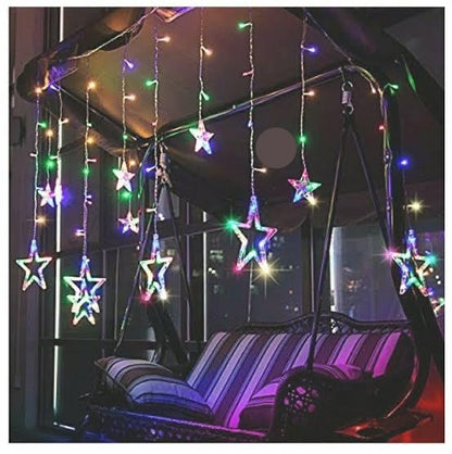 6+ 6  Star Light Curtain Multi Color