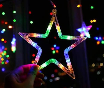 6+ 6  Star Light Curtain Multi Color