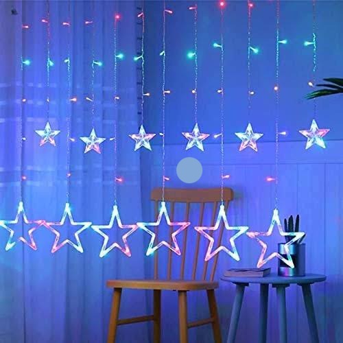 6+ 6  Star Light Curtain Multi Color