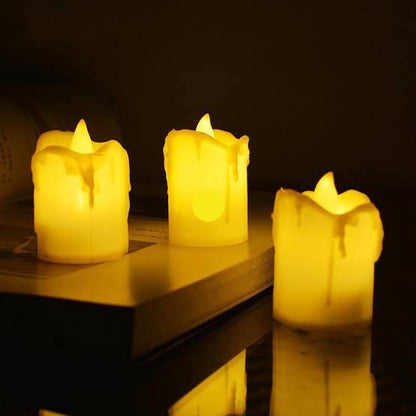 Wax Dripping Led Candle - Set Of 5pcs