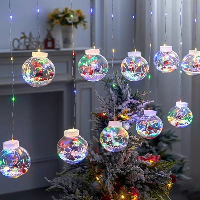 3D silicon santa ball curtain light - multi light