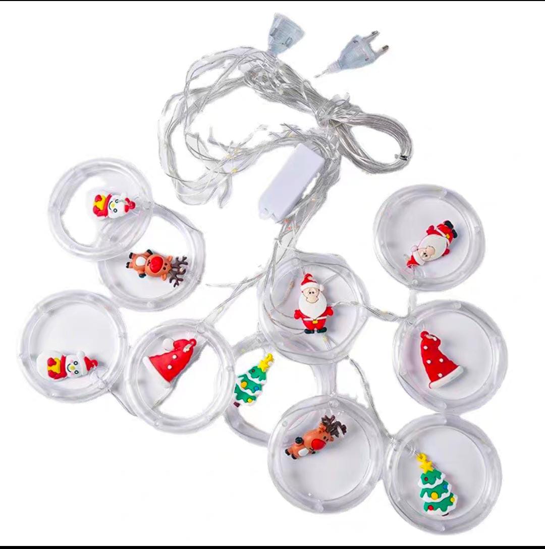 Santa string light 10 ring mix silicon multicolour