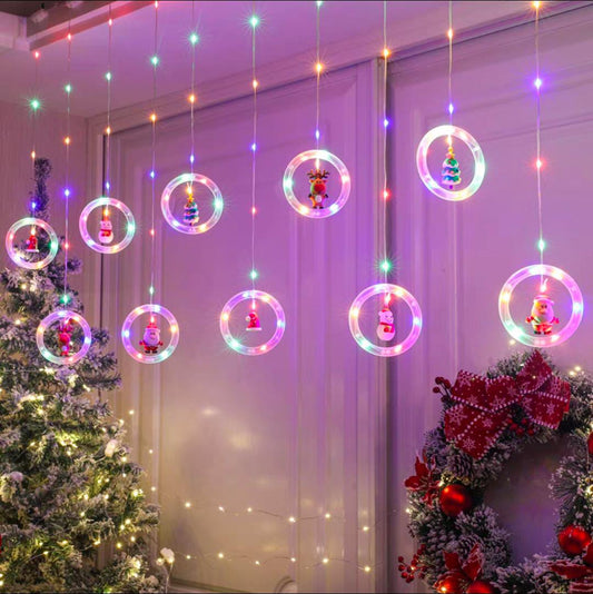 Santa string light 10 ring mix silicon multicolour