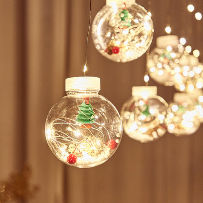 Silicon Christmas tree ball curtain light warm white electric operated