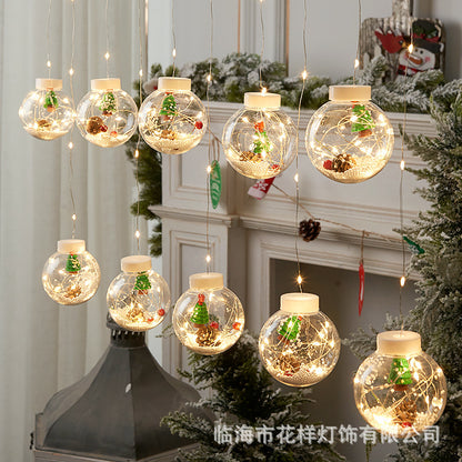 3d Silicone Santa Ball Curtain Light