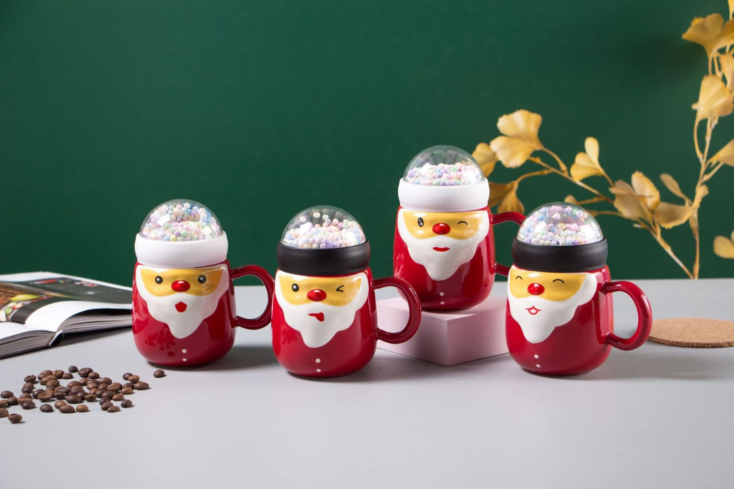 3d Santa Ceramic Mug With Air Tight Lid