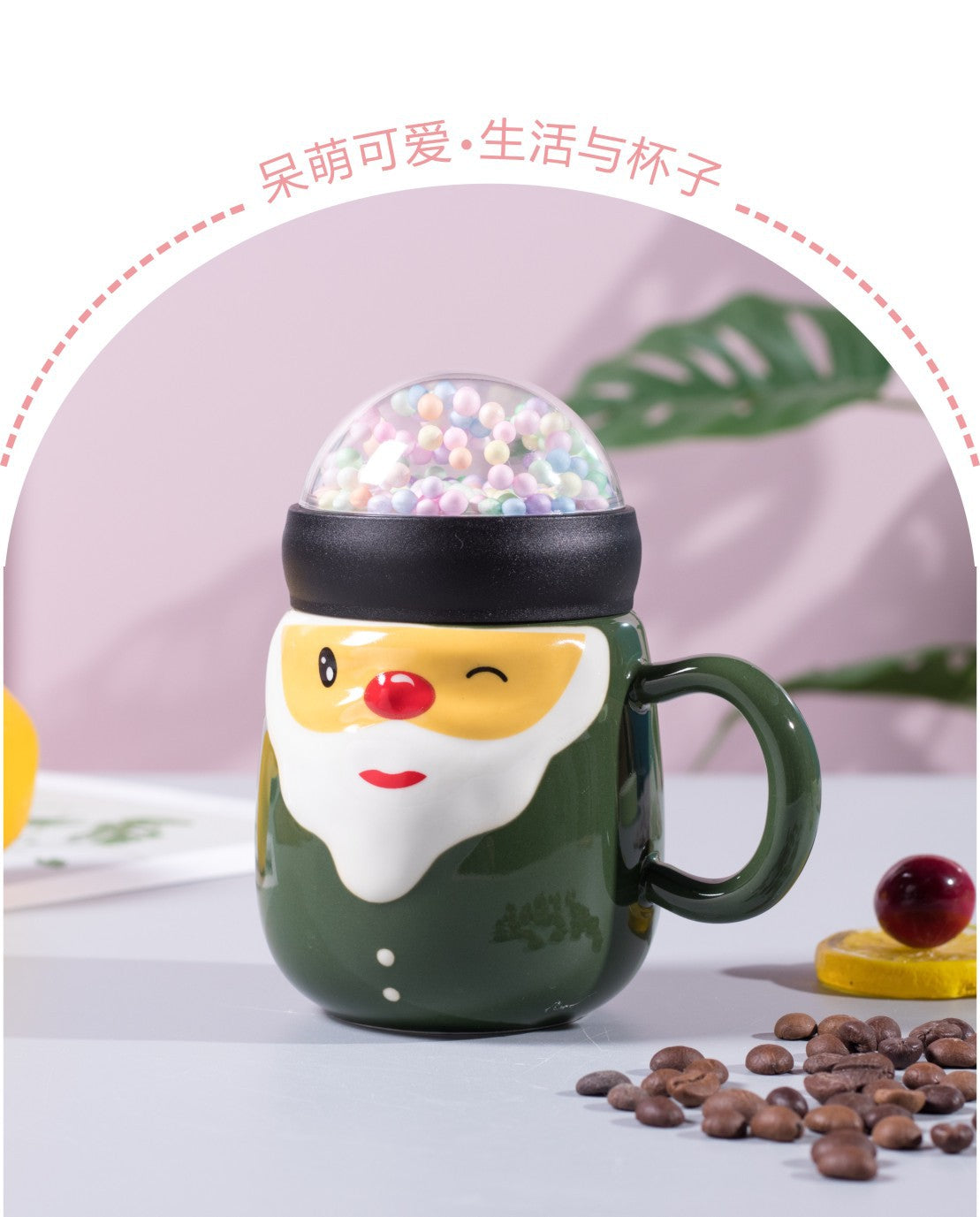 3d Santa Ceramic Mug With Air Tight Lid