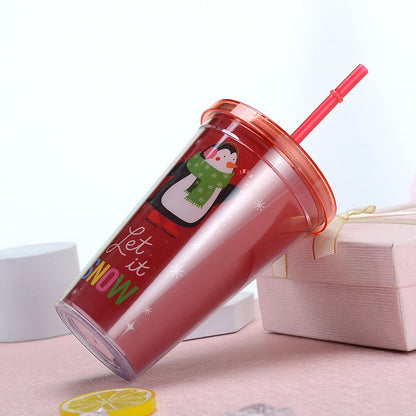 Merry Christmas and Santa double walled sipper with lid and straw - Assorted