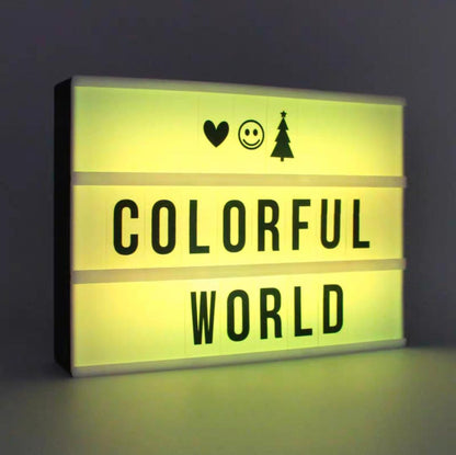 16 Color Changing Light Box,  Letters & Symbols, 3 Lines, Battery Operated, White with remote