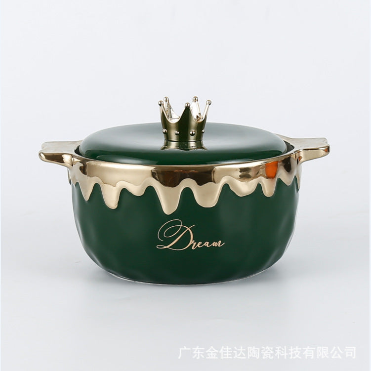 Ceramic Casserole With Crown Lid